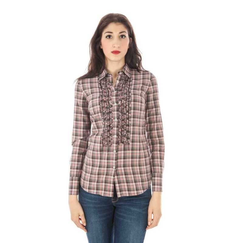 FRED PERRY LONG SLEEVE SHIRT PINK WOMAN