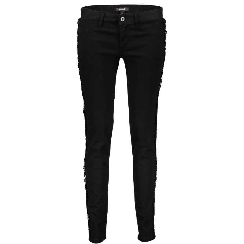 JUST CAVALLI WOMEN'S BLACK TROUSERS