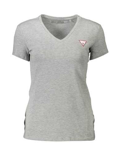 GUESS JEANS T-SHIRT MANICHE CORTE DONNA GRIGIO