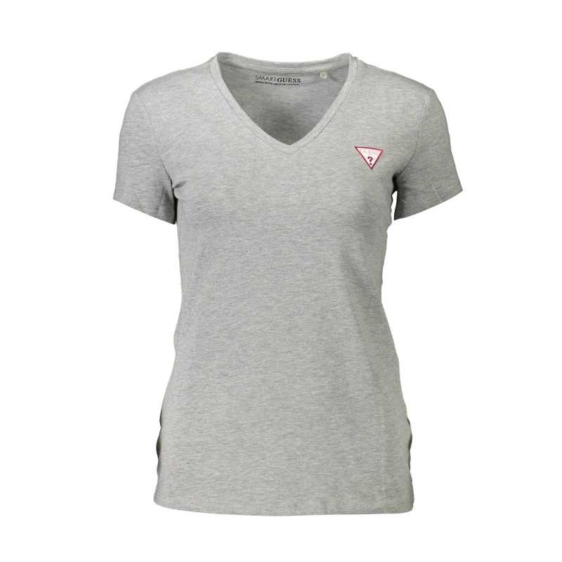 GUESS JEANS T-SHIRT MANICHE CORTE DONNA GRIGIO