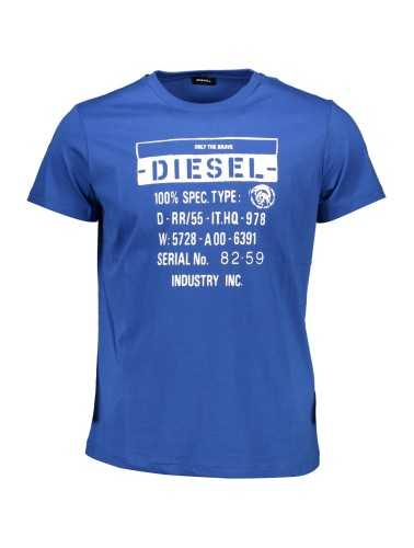 DIESEL MEN'S SHORT SLEEVE T-SHIRT BLUE