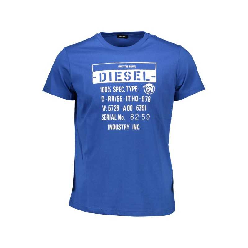 DIESEL MEN'S SHORT SLEEVE T-SHIRT BLUE