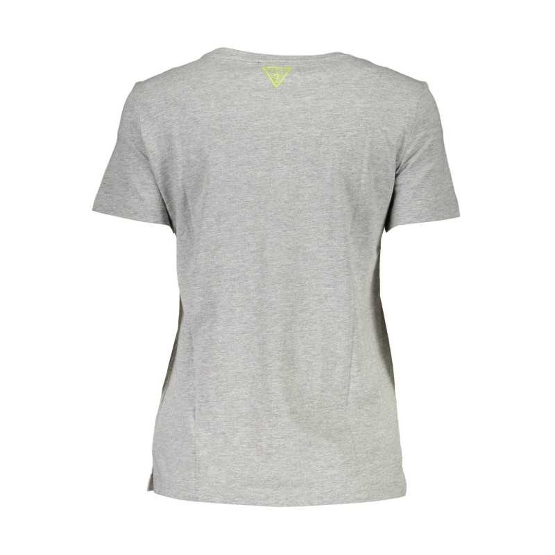 GUESS JEANS T-SHIRT MANICHE CORTE DONNA GRIGIO