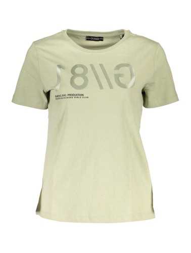 GUESS JEANS T-SHIRT MANICHE CORTE DONNA VERDE