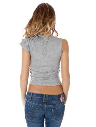 ZUELEMENTS T-SHIRT MANICHE CORTE DONNA GRIGIO