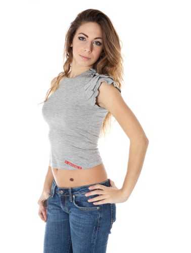 ZUELEMENTS T-SHIRT MANICHE CORTE DONNA GRIGIO