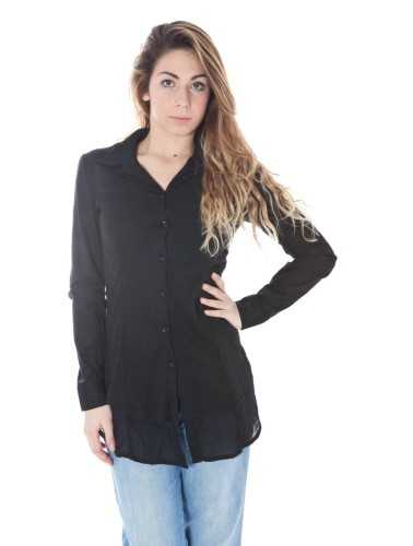 DENNY ROSE CAMICIA MANICHE LUNGHE DONNA NERO