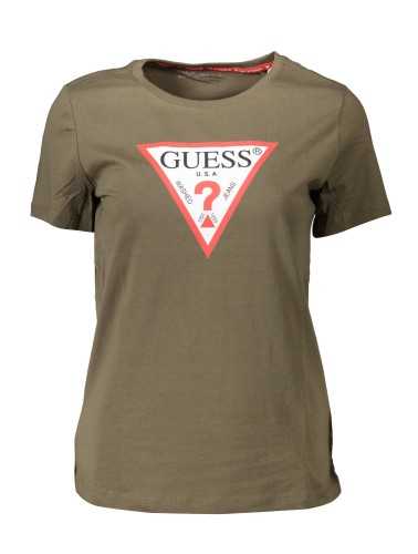 GUESS JEANS WOMEN'S SHORT SLEEVE T-SHIRT GREEN