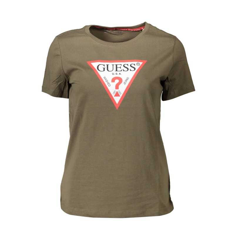 GUESS JEANS WOMEN'S SHORT SLEEVE T-SHIRT GREEN