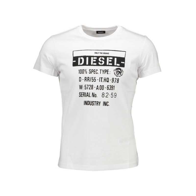 DIESEL WHITE MEN'S SHORT SLEEVE T-SHIRT