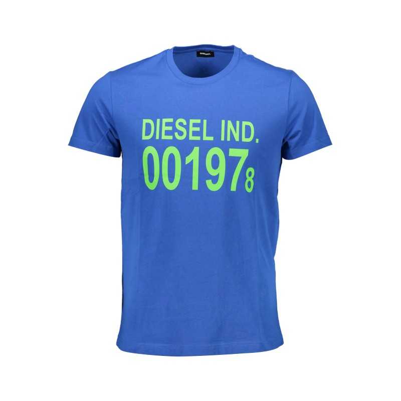 DIESEL MEN'S SHORT SLEEVE T-SHIRT BLUE