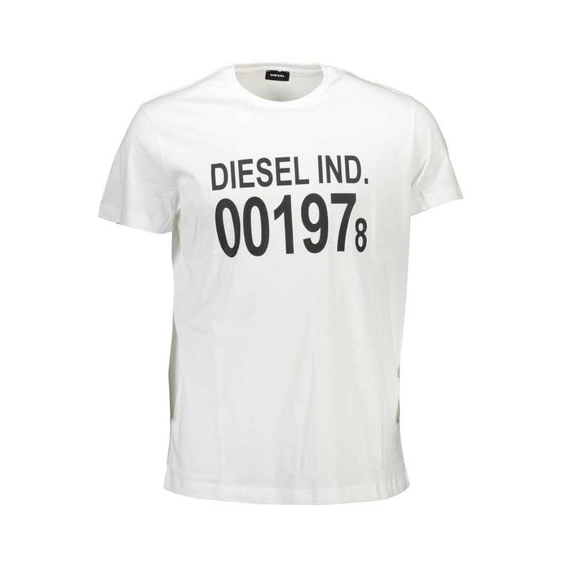 DIESEL WHITE MEN'S SHORT SLEEVE T-SHIRT