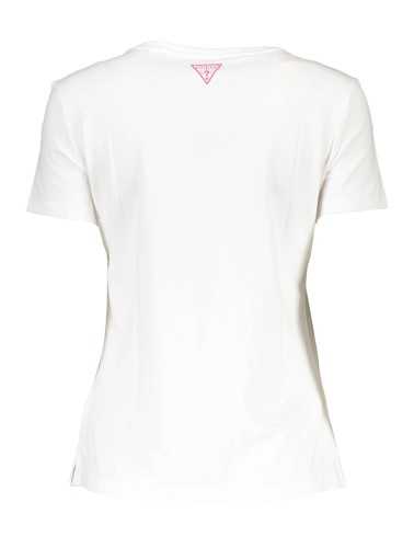 GUESS JEANS T-SHIRT MANICHE CORTE DONNA BIANCO