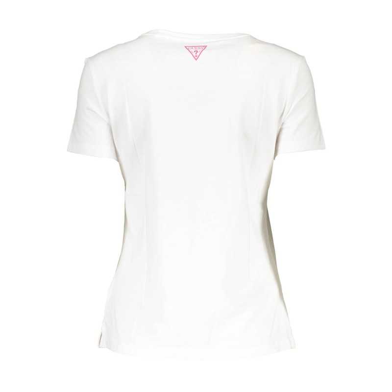 GUESS JEANS T-SHIRT MANICHE CORTE DONNA BIANCO