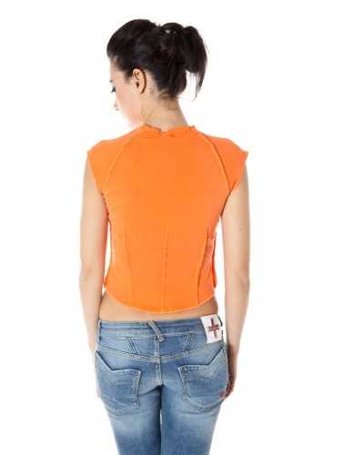 ZUELEMENTS T-SHIRT MANICHE CORTE DONNA ARANCIO