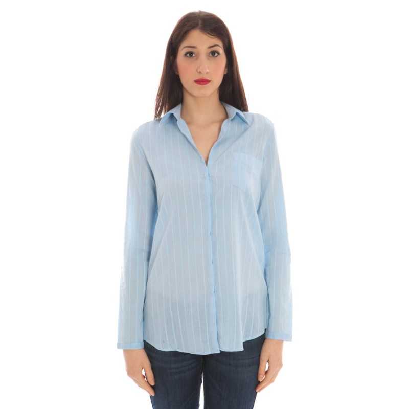 GANT CAMICIA MANICHE LUNGHE DONNA AZZURRO