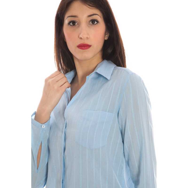 GANT CAMICIA MANICHE LUNGHE DONNA AZZURRO