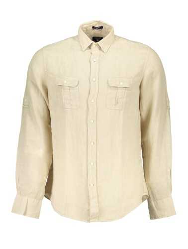 GANT MEN'S BEIGE LONG SLEEVE SHIRT