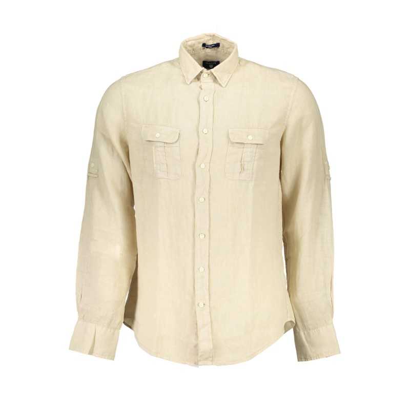 GANT MEN'S BEIGE LONG SLEEVE SHIRT