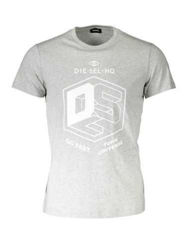 DIESEL MEN'S SHORT SLEEVE T-SHIRT GRAY