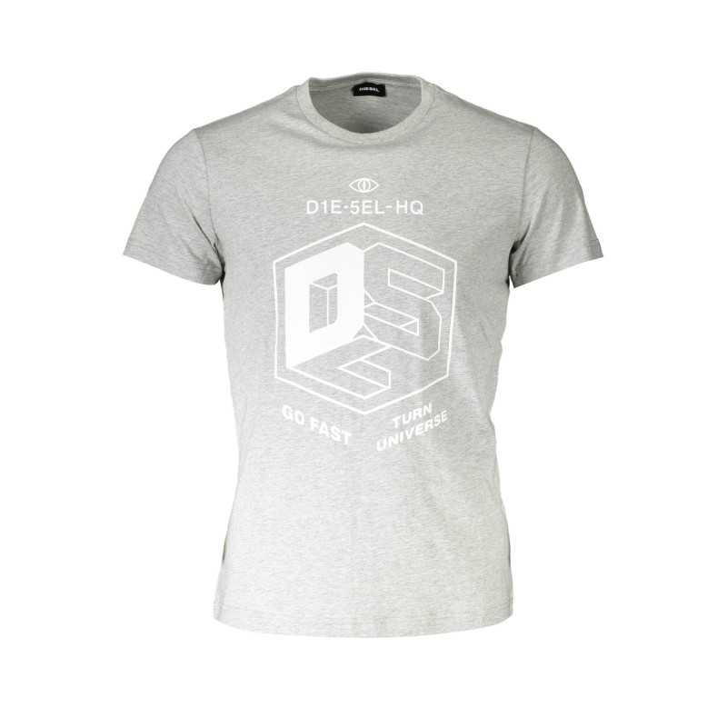 DIESEL MEN'S SHORT SLEEVE T-SHIRT GRAY