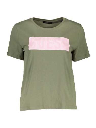 GUESS JEANS T-SHIRT MANICHE CORTE DONNA VERDE