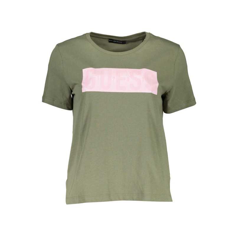 GUESS JEANS WOMEN'S SHORT SLEEVE T-SHIRT GREEN