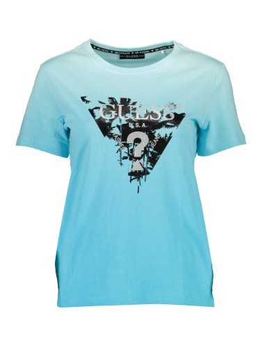 GUESS JEANS WOMEN'S SHORT SLEEVE T-SHIRT LIGHT BLUE