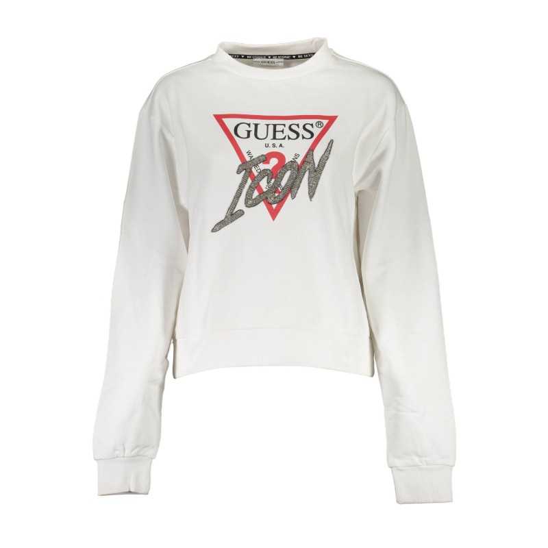 GUESS JEANS FELPA SENZA ZIP DONNA BIANCO