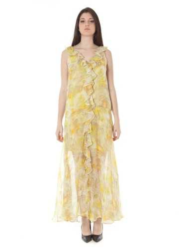 JOHN GALLIANO LONG YELLOW WOMAN DRESS