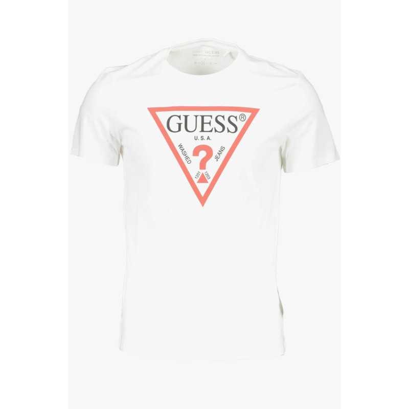 GUESS JEANS T-SHIRT MANICHE CORTE UOMO BIANCO