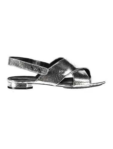 CALVIN KLEIN SILVER WOMAN SANDAL SHOES