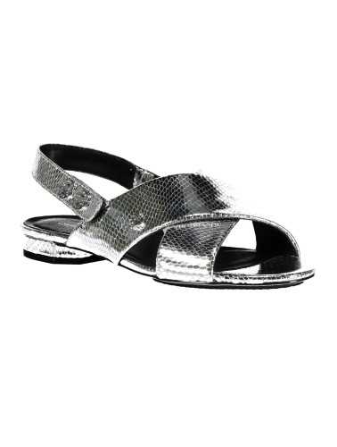 CALVIN KLEIN SILVER WOMAN SANDAL SHOES