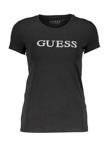 GUESS JEANS T-SHIRT MANICHE CORTE DONNA NERO