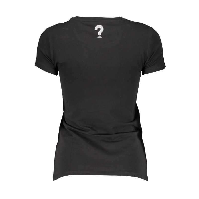 GUESS JEANS T-SHIRT MANICHE CORTE DONNA NERO