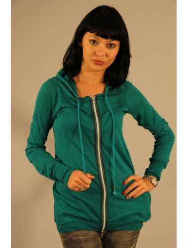 PATRIZIA PEPE SWEATSHIRT WITH ZIP WOMAN GREEN