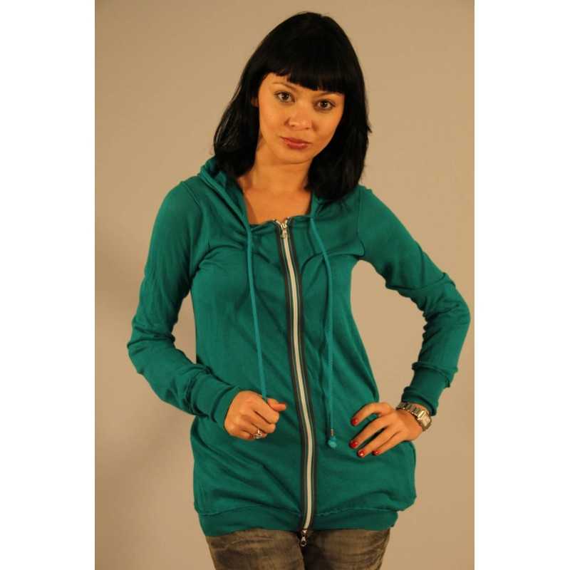 PATRIZIA PEPE SWEATSHIRT WITH ZIP WOMAN GREEN