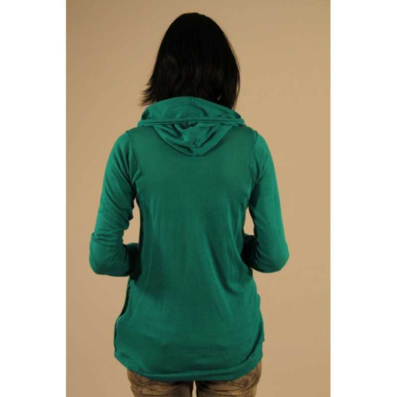 PATRIZIA PEPE SWEATSHIRT WITH ZIP WOMAN GREEN