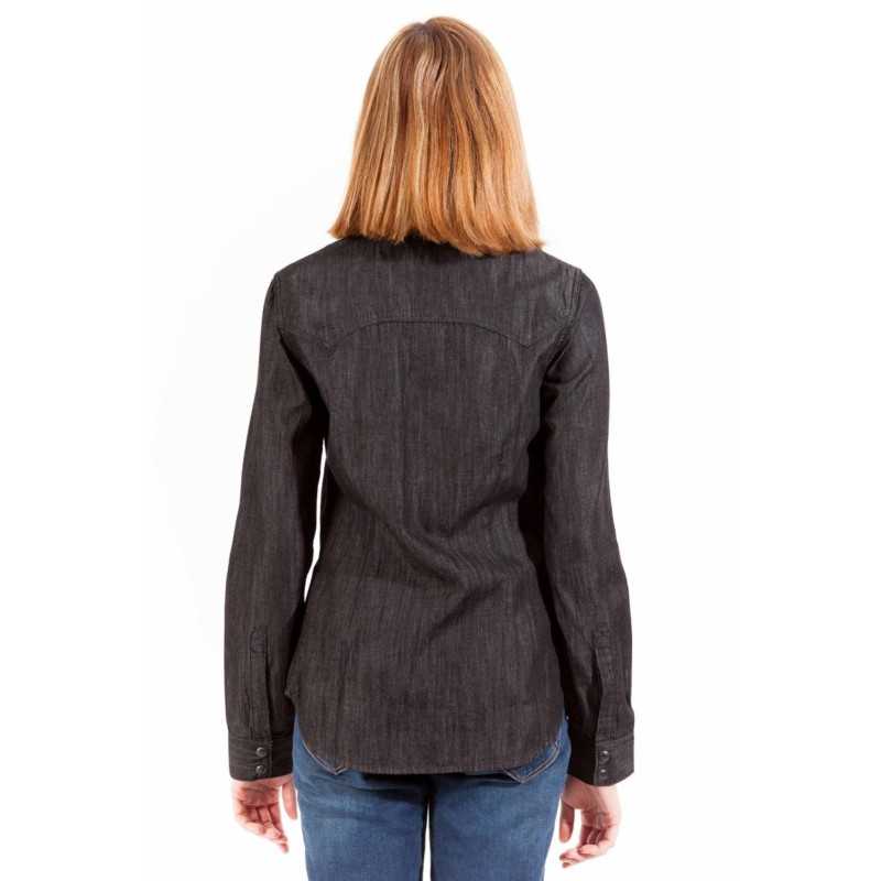 LEE CAMICIA MANICHE LUNGHE DONNA NERO