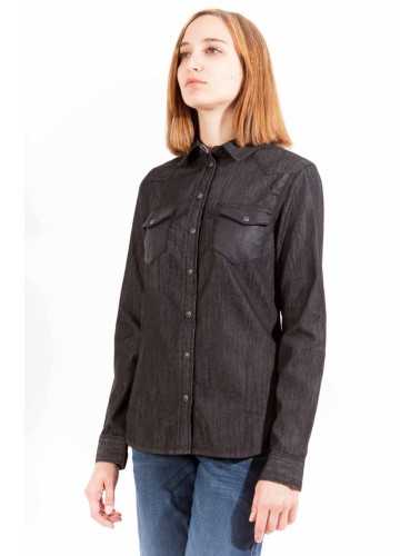 LEE CAMICIA MANICHE LUNGHE DONNA NERO