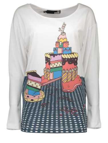 LOVE MOSCHINO T-SHIRT MANICHE LUNGHE DONNA BIANCO