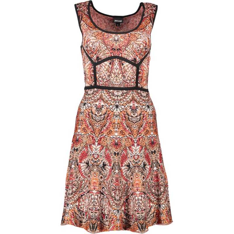 JUST CAVALLI SHORT DRESS WOMAN ORANGE