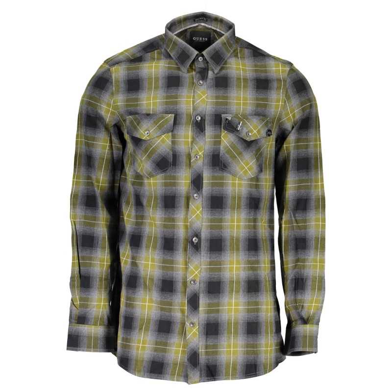 GUESS JEANS CAMICIA MANICHE LUNGHE UOMO VERDE