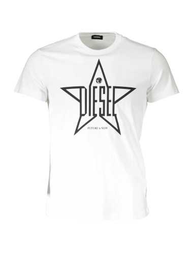 DIESEL WHITE MEN'S SHORT SLEEVE T-SHIRT