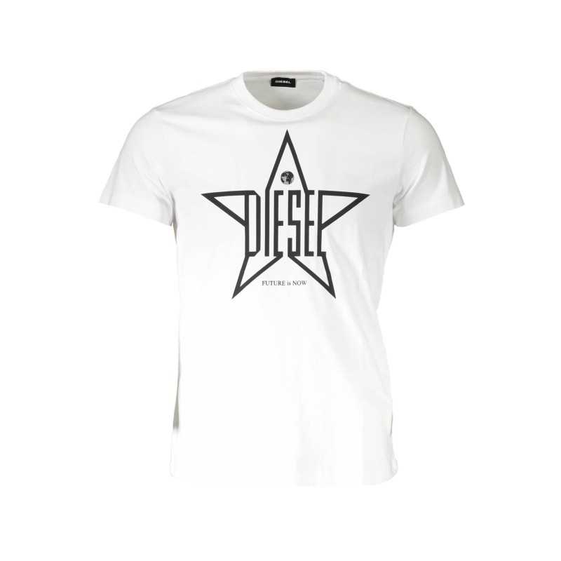 DIESEL WHITE MEN'S SHORT SLEEVE T-SHIRT