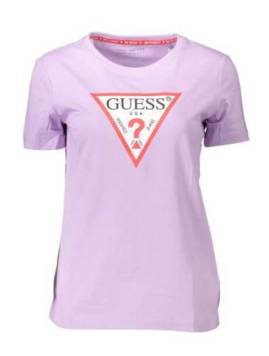 GUESS JEANS WOMEN'S SHORT SLEEVE T-SHIRT PURPLE