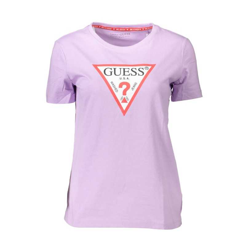 GUESS JEANS WOMEN'S SHORT SLEEVE T-SHIRT PURPLE