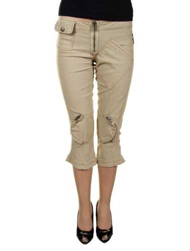 KING'S JEANS WOMEN'S BEIGE FISHERMAN PANTS