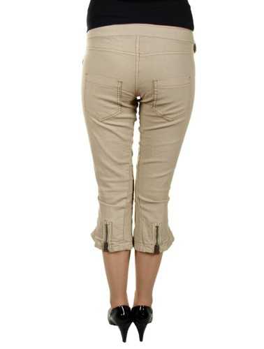 KING'S JEANS WOMEN'S BEIGE FISHERMAN PANTS