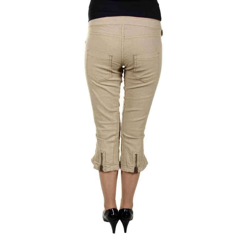 KING'S JEANS WOMEN'S BEIGE FISHERMAN PANTS